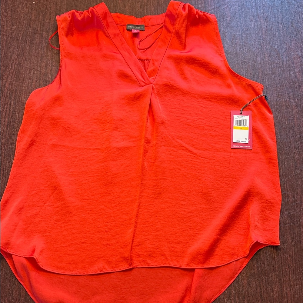 Vince Camuto Radiant Red Sleeveless Blouse